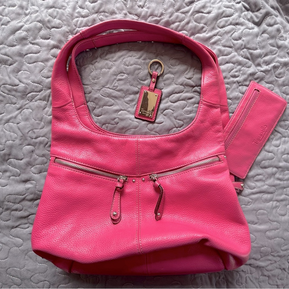 Genuine Leather large pink purse w/ wallet - Picture 2 of 16